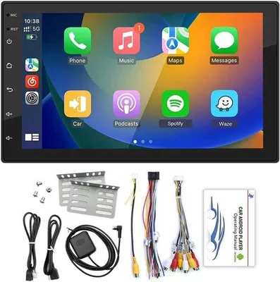 Image de Autoradio universel 2-DIN avec Android 8.1, CarPlay sans fil et navigation GPS - Lecteur multimédia 7 pouces