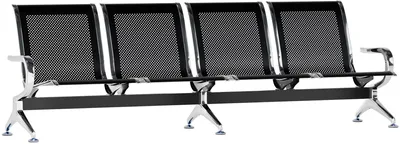 Produktbild von CLP Wartebank Airport stabil aus Metall mit Rückenlehne schwarz Größe 4-Sitzer