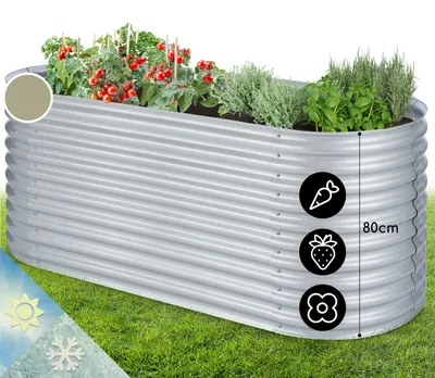 Image de Blumfeldt Jardiniere sur Pieds, Espace Potager sur Pied Jardinage Extérieur, Potager Surélevé en Hauteur, Potager Sureleve Exterieur Jardin et Balcon, Bac Potager sur Pied en Acier, 1257L, 2 m