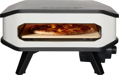 Produktbild von Cozze® Pizzaofen 13 elektrisch, inkl. Pizzastein / Hitzeschild, Backtemperatur bis 450°C, Grillfläche 34 x 34 cm, Gerätemaße 29 x 53 x 53 cm, 2200 W, 230 V, Stahl / Cordierit, weiß / anthrazit"