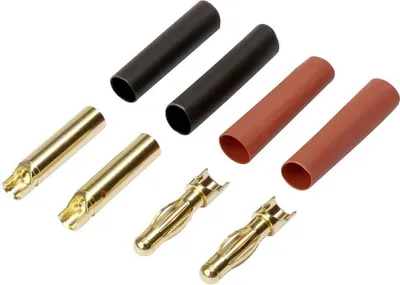 Produktbild von Reely RE-6534192 Akku Stecker, Akku Buchse 4 mm vergoldet 40 Paar