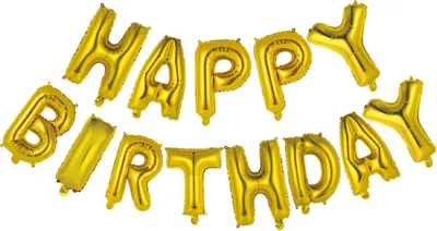 Produktbild von Folieron Text Happy Birthday Gold