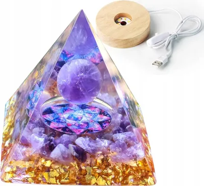 Image de Pyramide ORGONIT +Lampes LED LAMPE 5cm CRYSTAL AMULET 5cm HX04