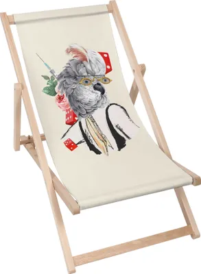 Produktbild von Dreamroots Liegestuhl klappbar Holz, Buchenholz bis zu 130 kg, Sonnenliege klappbar mit 3-stufiger Neigungsregulierung der Rückenlehne, Antique Parrot
