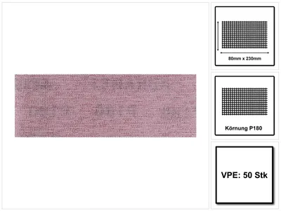 Produktbild von Mirka ABRANET Schleifstreifen Grip 80x230mm P180 50 Stk. ( 5417505018 )