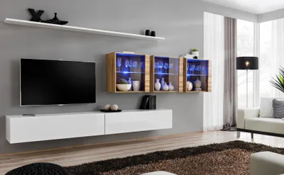 Produktbild von Wand Komplett Möbel Wohnwand Modern Wohnzimmermöbel TV-Ständer Design