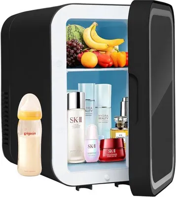 Image de Mini-réfrigérateur avec fonction chauffage - 6 L, économe en énergie, système de refroidissement à double circuit, écran LCD
