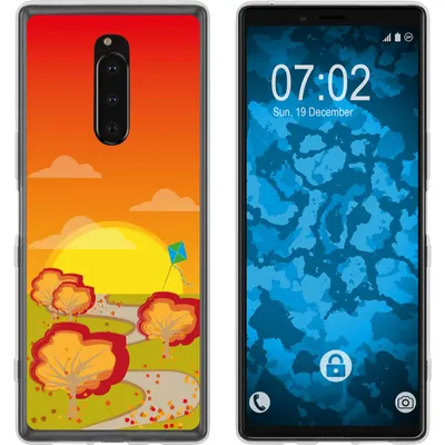 Produktbild von PhoneNatic Case kompatibel mit Sony Xperia 1 Silikon-Hülle Herbst Drache/Kite M2