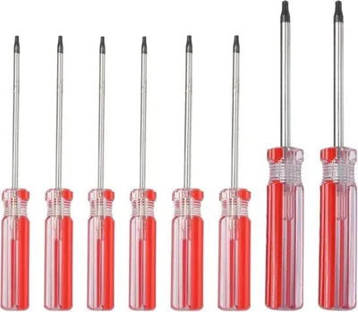 Productafbeelding van 8-delige Torx Schroevendraaierset met Magnetische Punt | T8 t/m T15 Veiligheidsschroevendraaiers