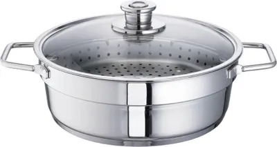 Produktbild von Schulte-Ufer WEGA Aroma Steamer POT 00133-30 Kochtopf inkl. Deckel, Edelstahl, 30 cm Durchmesser, Induktionsherd-geeignet