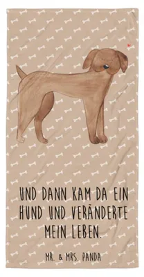 Produktbild von Mr. & Mrs. Panda Badehandtuch Hund Dogge - Hundeglück - Geschenk, Sprüche, Strandtuch, Großes, Hunde, Handtuch, Herz, Deutsche, Duschtuch, Reisehandtuch