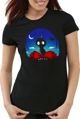 Produktbild von style3 Katze Jiji Damen T-Shirt kikis kleiner lieferservice hexe besen, Größe:M