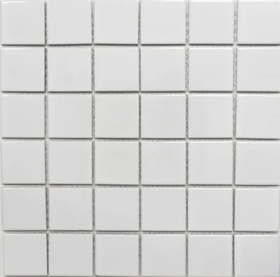Produktbild von Mosaik Fliese Keramik weiß glänzend Fliesenspiegel Badezimmerwand MOS16B-0101_f