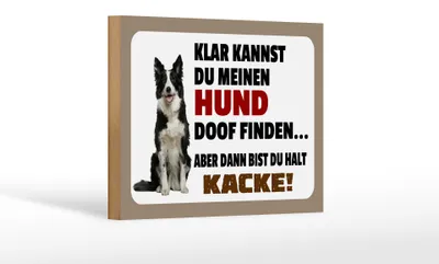 Produktbild von Holzschild Spruch 18x12cm klar kannst du Hund doof finden