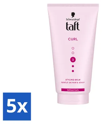 Imagen del producto de 5 unidades de Taft Styling Balm para rizos, para definir los rizos, 150 ml cada uno, pack ahorro