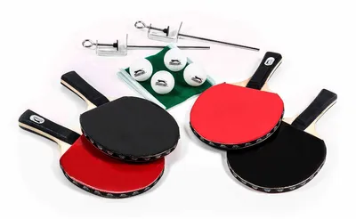 Produktbild von Tischtennis Set, 4 Tischtennisschläger, 4 Bälle, 1 Netzgarnitur, mobil, 10-teilig