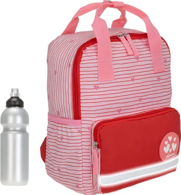 Produktbild von Kinderrucksack Mädchen Rucksack Kinder Fabrizio Backpack Kids Kindergartenrucksack Kindergartentasche Tasche Kindertasche Kindi klein 20644 2102 Herz Rosa + Trinkflasche bagboom®