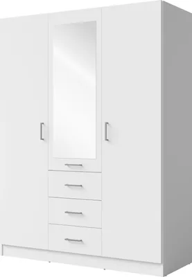 Produktbild von Kleiderschrank mit Spiegel 151 cm SIBATE - weiß