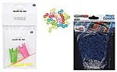 Immagine prodotto di Set di elastici + 50 chiusure Loom, uncinetto S multicolore + 600 elastici Magic Loom, colore blu
