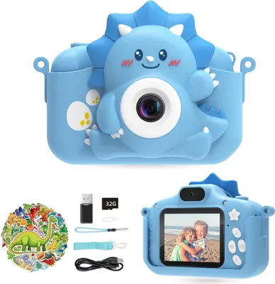 Produktbild von Digitalkamera Kinder mit 32GB TF-Karte & 2.0”-Bildschirm, 1080P Kinder Kamera & Selfie-Videokamera, Geschenke für Geburtstag Weihnachten, (Blau)
