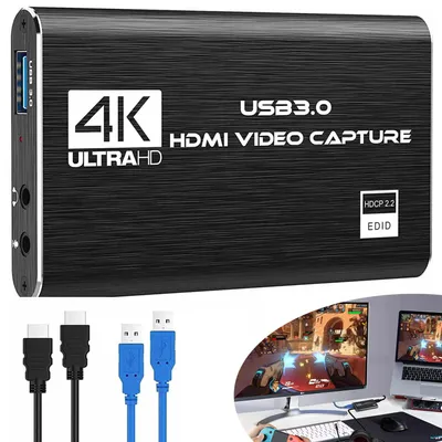 Produktbild von HDMI‑Video‑Grabber USB 3.0, Video‑Audio Capture Karte für Streaming, Gaming und Broadcast, kompatibel mit PS4, PS3, Xbox One