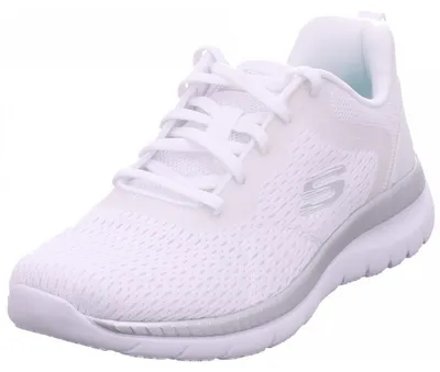 Image de Skechers Damen Sneaker BOUNTIFUL - QUICK PATH 29946-37, 29946-38, 29946-39, 29946-40, 29946-41, 30002-39, 30002-40, 30002-41 SKE-12607 blanc/argent 39