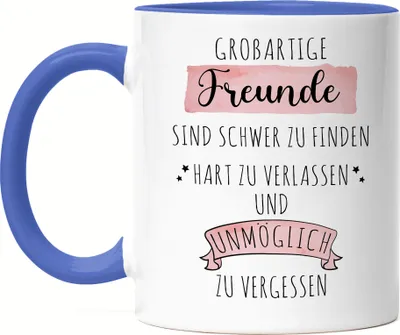 Produktbild von Großartige Freunde Sind Schwer Zu Finden Tasse Blau Dankeschön Geschenk Hart Zu Vergessen