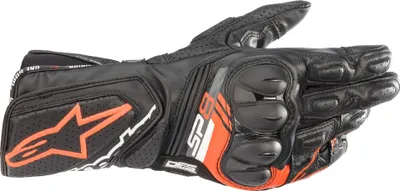 Zdjęcie produktu dla Alpinestars SP-8 V3 Leather Gloves Black/Red Fluorescent S Rękawice motocyklowe