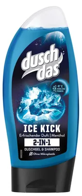 Image de Duschdas Ice Kick 2 en 1 gel douche et shampooing menthol 250 ml
