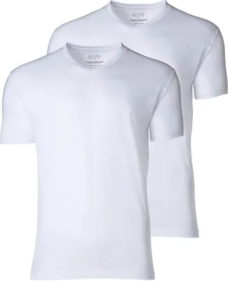 Produktbild von CECEBA Herren T-Shirt, kurzarm, Baumwolle, Single Jersey, weiß, uni, 2er Pack Größe: 64