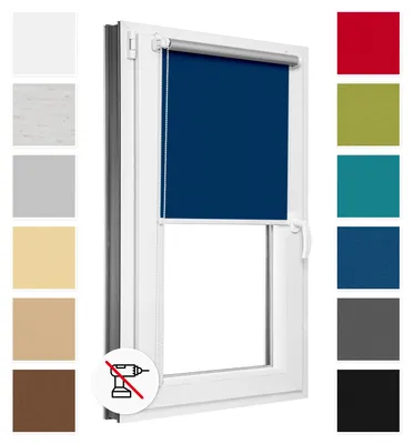 Obrázok produktu pre Estika Zatemňovacia roleta bez vŕtania - 30 x 150 cm - Tmavomodrá - Termoroleta