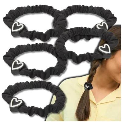 Produktbild von EDIBAZZAR | Set mit 5 schwarzen Haarbändern mit Rüschen