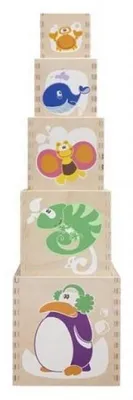 Image de chicco cubes en bois empilables couleurs chiffres apprendre les fruits bois