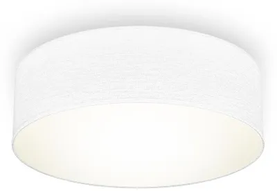 Image de B.K.Licht plafonnier textile blanc, éclairage plafond design moderne & sobre, éclairage bureau, rond Ø30cm, douille E27, livré sans ampoule