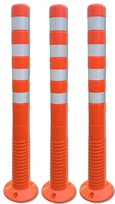 Produktbild von 3 Stück UvV®-Absperrpfosten, Poller 100 cm hoch, flexibel orange