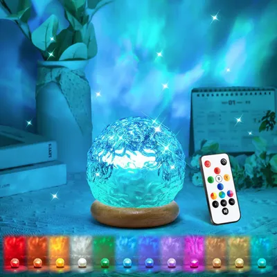Produktbild von LED Nachtlicht Aurora-Kristalllampe 18 Farben, Stimmungsbeleuchtung für Schlafzimmer Partybeleuchtung, Geschenk für Kinder und Erwachsene