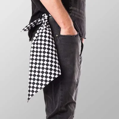 Produktbild von Bandana Halstuch  Schwarz Weiß Kariert Schachbrett 55 cm x 55 cm