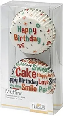 Immagine prodotto di Astucci di carta Happy Birthday, bianco