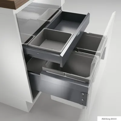 Produktbild von Naber Cox® Base 360 K/600-2 mit Base-Board, Abfallsammler für Frontauszüge, ohne Biodeckel, anthrazit, H 460 mm 8013802