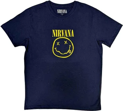 Produktbild von Nirvana Yellow Happy Face Navy Blue M T-Shirt
