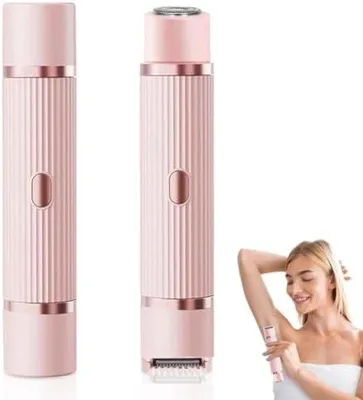 Image de Rasoir et épilateur électrique 2-en-1 pour femmes - Rasoir et épilateur résistant à l'eau pour les jambes, les aisselles, le maillot, le visage et le corps - Rechargeable via USB-C