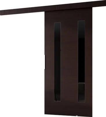 Obrázek produktu pro Minio, posuvné dveře "CLEAN H", s černým ozdobným prvkem, pokojové dveře, 76 cm, barva wenge