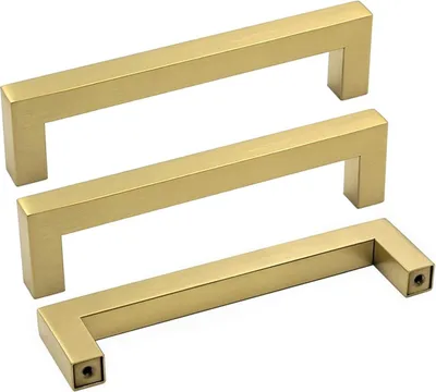 Produktbild von 15 Stück Küchenschrankgriffe, Schrankgriffe, Gold, Möbelgriffe, rostfreier Stahl, Schubladengriffe, Bohrabstand 192 mm, Küchengriffe