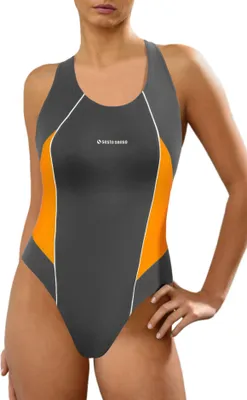 Produktbild von Sesto Senso Einteiliger Badeanzug für Damen – Blickdichter, sportlicher Schwimmanzug – Graphit, Größe S
