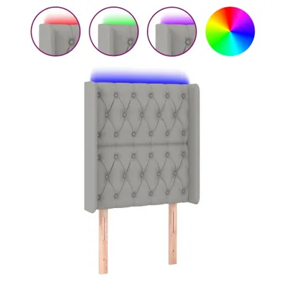 Produktbild von vidaXL LED Kopfteil Hellgrau 83x16x118/128 cm Stoff