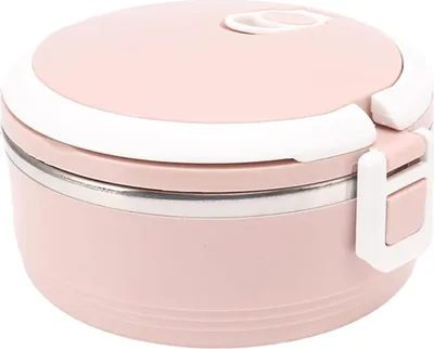 Produktbild von Lunchbehälter für Erwachsene, Thermo-Lunchbox aus Edelstahl, einlagig, tragbar, isoliert, Bento-Box mit Sicherheitsschnalle(Rosa)