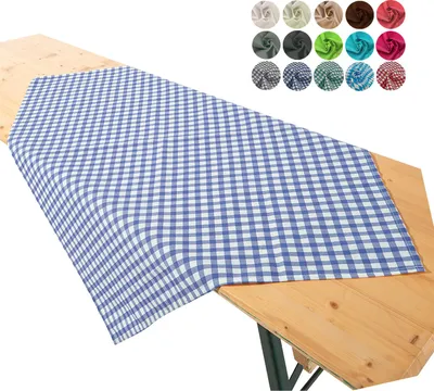 Obrázek produktu pro heimtexland ® Ubrus středový ubrus pivní stůl zahradní stolní dekorace venkovský dům typ 861 Vichy check modrá 90x90 cm