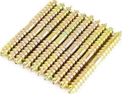Image de 10pcs 6*60mm Vis à cheville Connecteur de meuble pour le travail du bois Vis à double extrémité