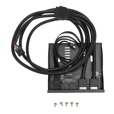 Zdjęcie produktu dla Koncentrator USB 3.2 na panelu przednim, 3,5-calowy koncentrator USB 3.2, stacja dyskietek na panelu przednim, koncentrator USB z 2 portami USB 3.0, adapter USB na panelu przednim, czytnik dyskietek