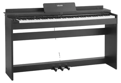 Obrázok produktu pre VEVOR digitálne piano, 88 klávesov plne citlivých na dotyk, elektrické piano so stojanom na nábytok, napájacím zdrojom, trojitým pedálom, 680 nôt, podporuje bezdrôtové pripojenie, so slúchadlami, pre začiatočníkov